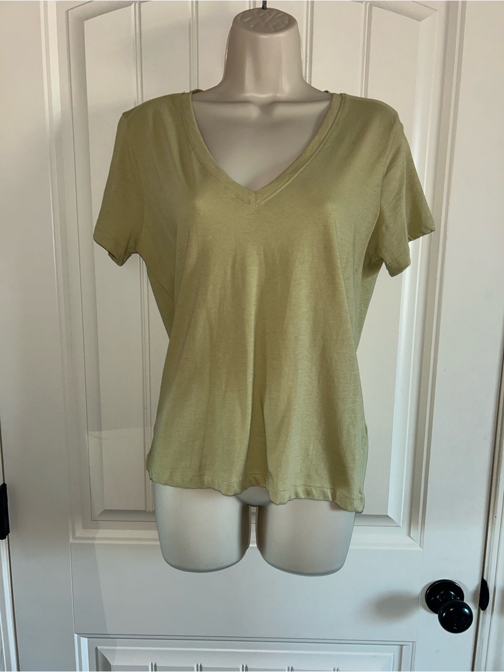 NEW Madewell Soft Fade Cotton V-Neck Short Sleeve Tee in Light Olive Sz S